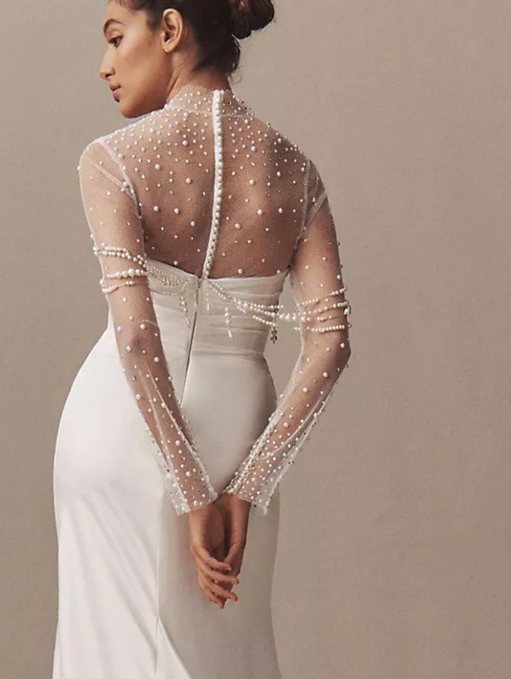 Watters Long-Sleeve Beaded Bodysuit - Picture 3 of 8